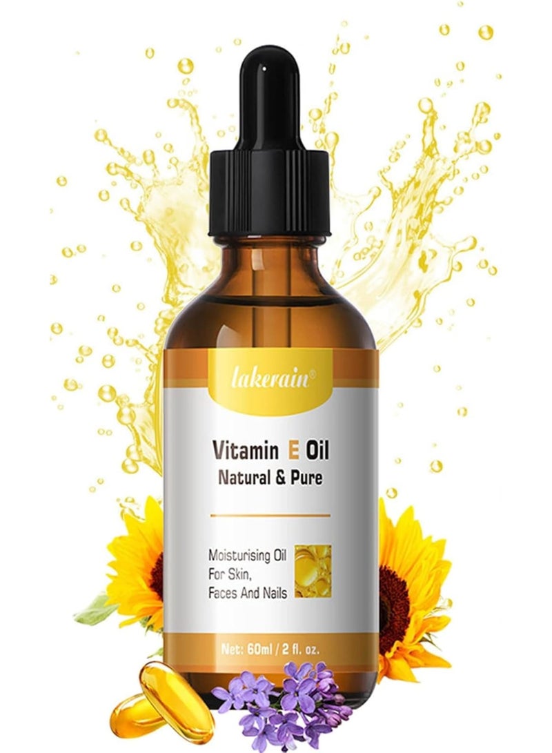 KASTWAVE Vitamin E Oil for Skin, 100% Pure & Natural,  Massage Oil, Boost Collagen for Moisturized, Youthful-looking Skin, Repair Dry, Damaged Skin, Moisturizing Skin, Faces and Nails  - Image 1