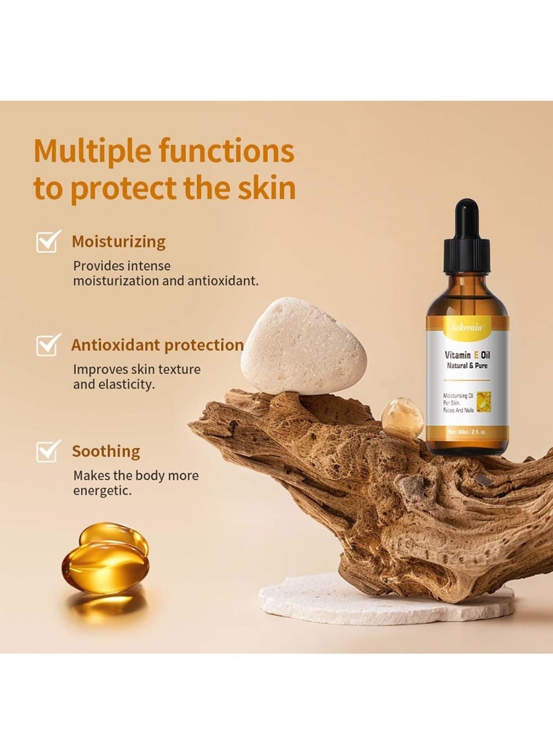 KASTWAVE Vitamin E Oil for Skin, 100% Pure & Natural,  Massage Oil, Boost Collagen for Moisturized, Youthful-looking Skin, Repair Dry, Damaged Skin, Moisturizing Skin, Faces and Nails  - Image 4