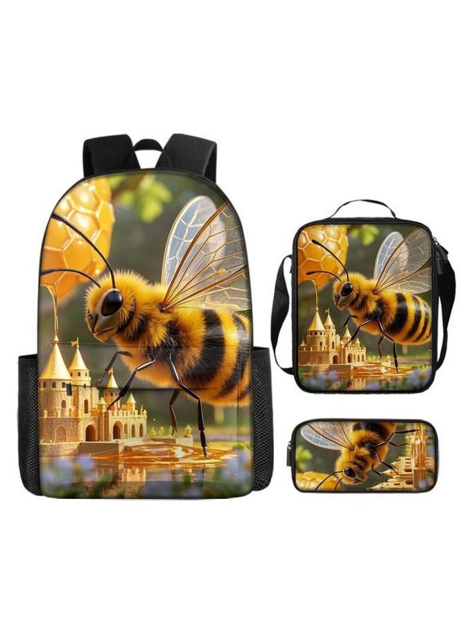 The latest universal cartoon new three-piece schoolbag (for students, teenagers, children)