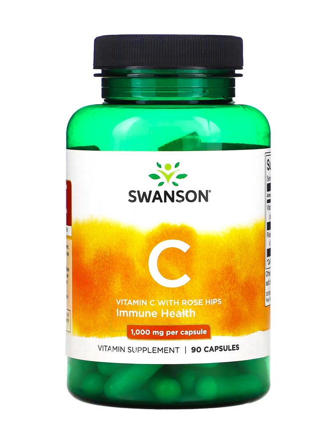 SWANSON Vitamin C With Rose Hips, 90 Capsules