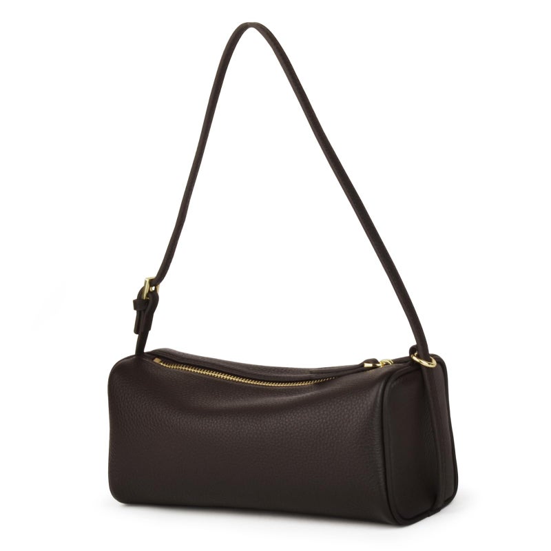 DONNAIN Premium Full Grained Leather Crossbody Purses for Women, Barrel Bag and Hobo Bags for Women with Adjustable Strap (Coffee, Small) - Image 1