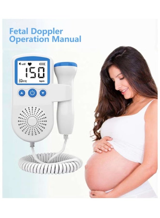 JWSISSIE Portable Ultrasound Doppler Fetal Heart Rate Monitor with LCD Screen - Image 1