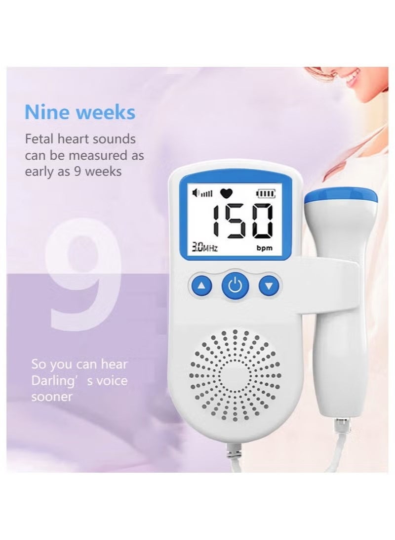 JWSISSIE Portable Ultrasound Doppler Fetal Heart Rate Monitor with LCD Screen - Image 3