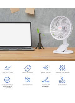 Stargold 8 Inch Rechargeable Table Fan Clip Fan Ceiling Fan With LED Light  - Image 5