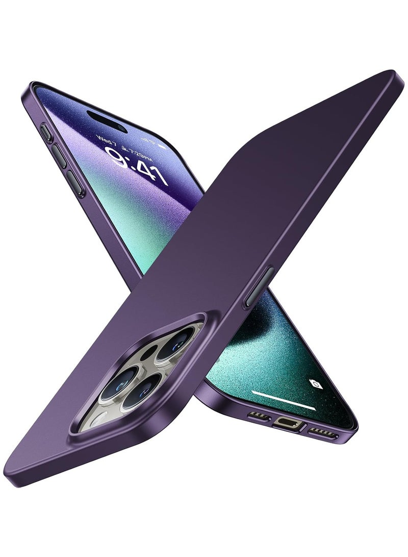 TORRAS Slim-Fit Designed for iPhone 15 Pro Case, Ultra Thin 15 Pro Phone Case, Velvety Feel, Lightweight Anti-Scratch Matte Hard iPhone 15 Pro Case 6.1-Inch - Dark Purple - Image 1