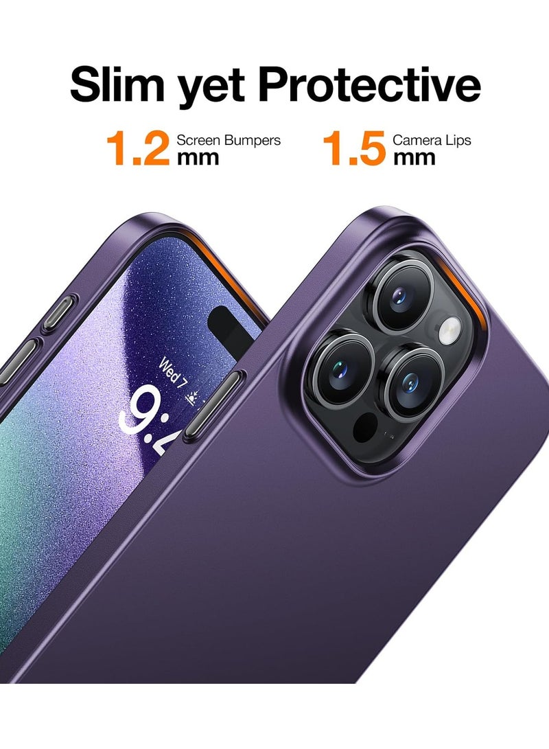 TORRAS Slim-Fit Designed for iPhone 15 Pro Case, Ultra Thin 15 Pro Phone Case, Velvety Feel, Lightweight Anti-Scratch Matte Hard iPhone 15 Pro Case 6.1-Inch - Dark Purple - Image 5