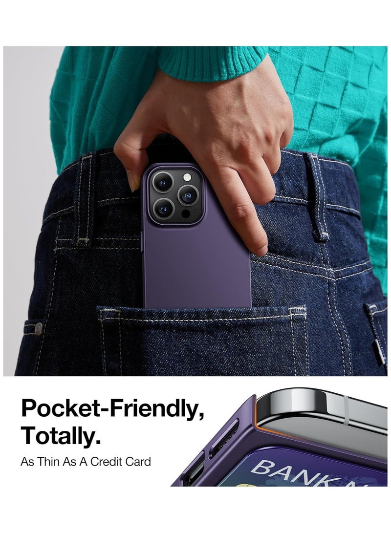 TORRAS Slim-Fit Designed for iPhone 15 Pro Case, Ultra Thin 15 Pro Phone Case, Velvety Feel, Lightweight Anti-Scratch Matte Hard iPhone 15 Pro Case 6.1-Inch - Dark Purple - Image 3