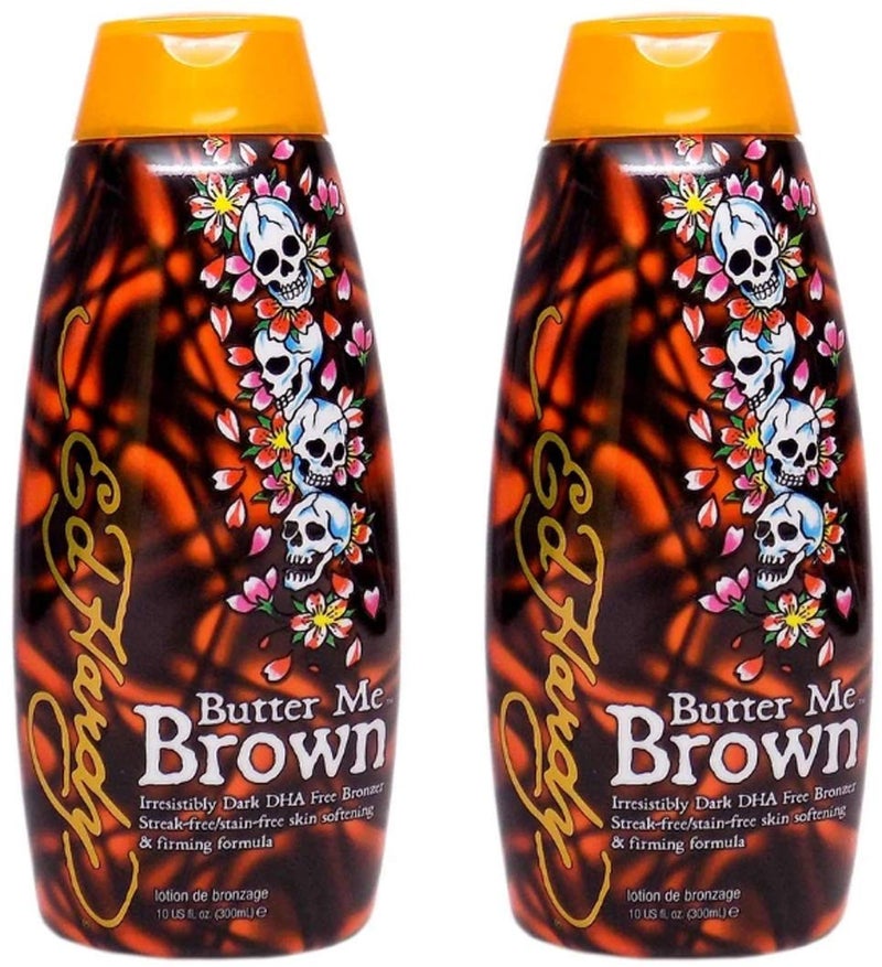 2 Ed Hardy Butter Me Brown Tanning DHA  Streak Free Bronzing Cream Lotion 10 Oz
