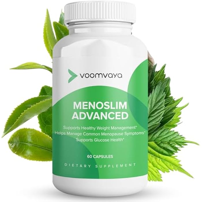 VoomVaya MenoSlim Advanced Menopause Weight Loss for Women - Menopause & Perimenopause Supplements for Women - Estrogen Supplement & Menopause Relief for Hot Flashes, Bloating, Energy - 60 Capsules - Image 1