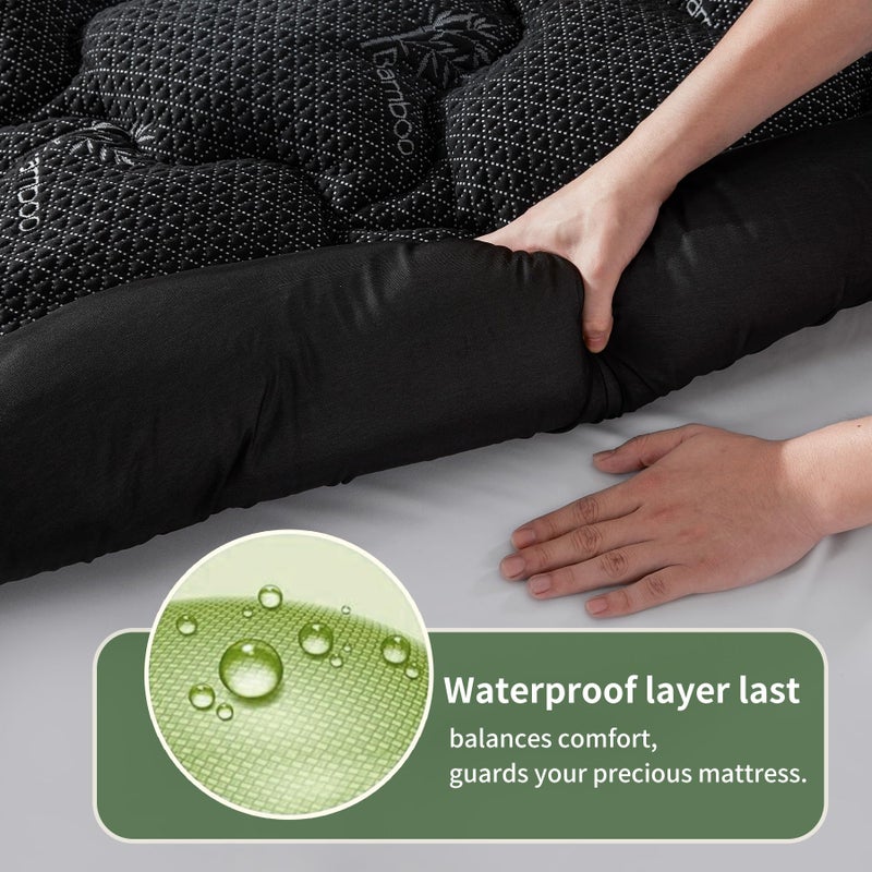 Secgo Premium 100% Waterproof Queen Mattress Topper, Breathable Mattress Pad, Rayon from Bambo Bed Protector, Deep Pocket Sheet Cover 8"-21" - Image 2