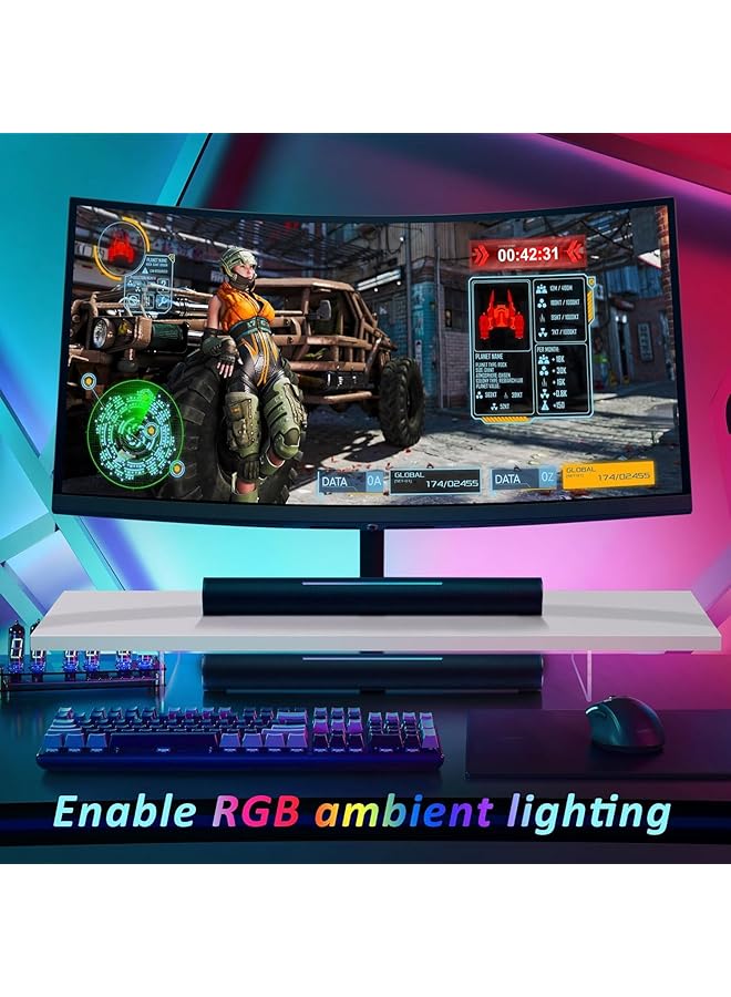 erorex Monitor Stand Riser Wood And Acrylic Computer Monitor Stand Desk Accessories Desktop Organizer Stand For Computer Laptop Printer Pc And Tv Screen Riser White - Image 4