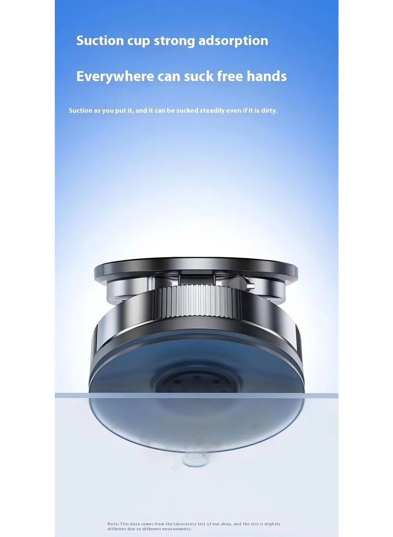 2025 Technology Phone Car Holder - Metal magnetic fixation and vacuum suction with 360° rotation and tri-fold Smart Magnetic Phone Holder - Powerful suction works on all smooth surfaces (car/gym/mirror/desk)  - Image 4