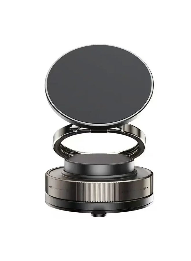 2025 Technology Phone Car Holder - Metal magnetic fixation and vacuum suction with 360° rotation and tri-fold Smart Magnetic Phone Holder - Powerful suction works on all smooth surfaces (car/gym/mirror/desk)  - Image 2