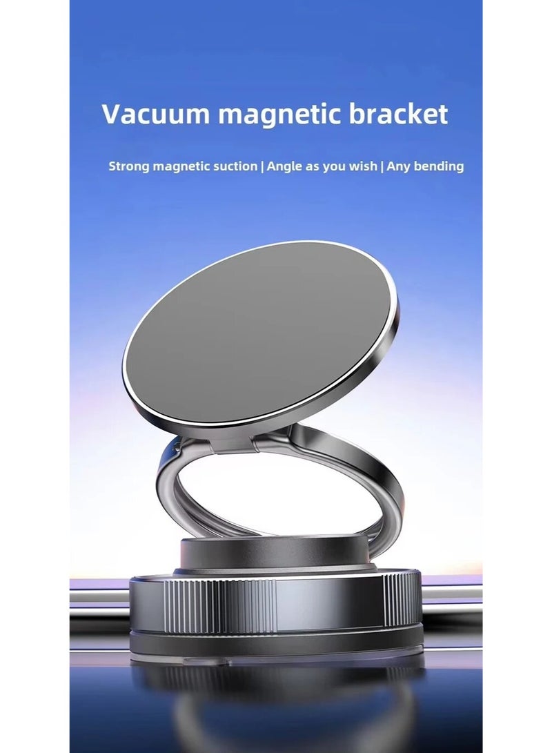 2025 Technology Phone Car Holder - Metal magnetic fixation and vacuum suction with 360° rotation and tri-fold Smart Magnetic Phone Holder - Powerful suction works on all smooth surfaces (car/gym/mirror/desk)  - Image 3