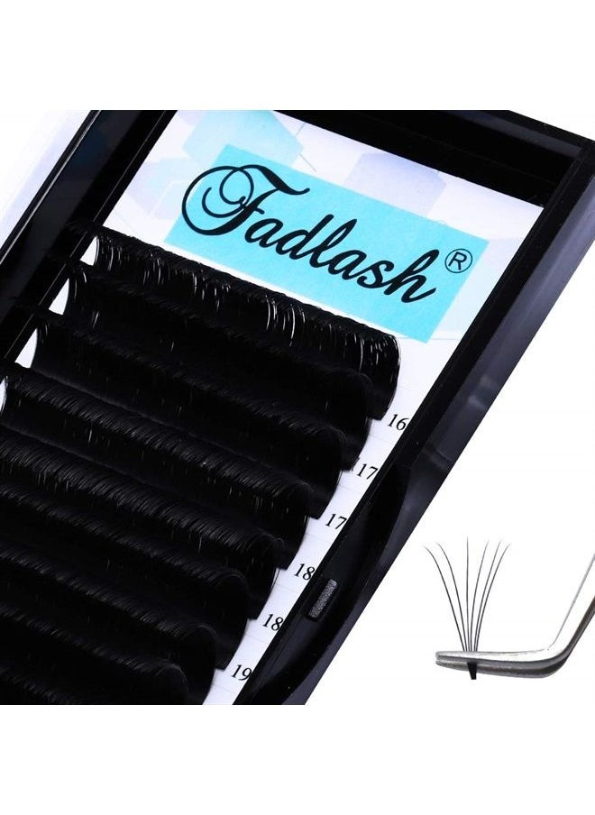 FADLASH - Eyelash Extension Supplies Easy Fanning Lashes 0.07 DD Curl 16-22mm Mixed Tray Matte Black FADLASH Self Fanning Volume Lash Extensions (0.07-DD, 16-22mm Mix) - Image 1