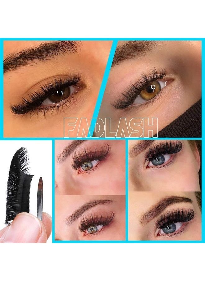 FADLASH - Eyelash Extension Supplies Easy Fanning Lashes 0.07 DD Curl 16-22mm Mixed Tray Matte Black FADLASH Self Fanning Volume Lash Extensions (0.07-DD, 16-22mm Mix) - Image 1