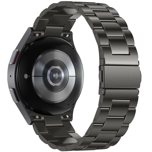 Anlinser No Gap Bands Compatible with Samsung Galaxy Watch 7/6/5/4/FE Band 44mm 40mm/Watch 6 Classic Band 47mm 43mm/Watch 5 Pro 45mm/Watch 4 Classic, 20mm Metal Strap for Women Men, Graphite - Image 2