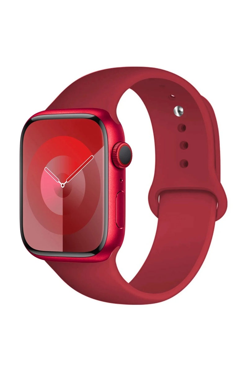 49mm-42-44-45mm S-M 36 rose red Silicone Band For Watch strap 44mm 45mm 40mm 41mm 42-38mm 45 mm spo