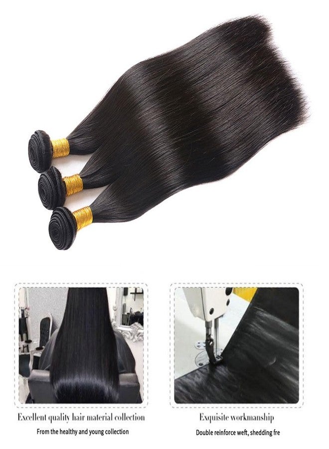 Veravicky Human Hair Bundles - 22 Inch Straight Brazilian Virgin Hair, 100% Unprocessed, Natural Black Color, Double Weft - Image 4