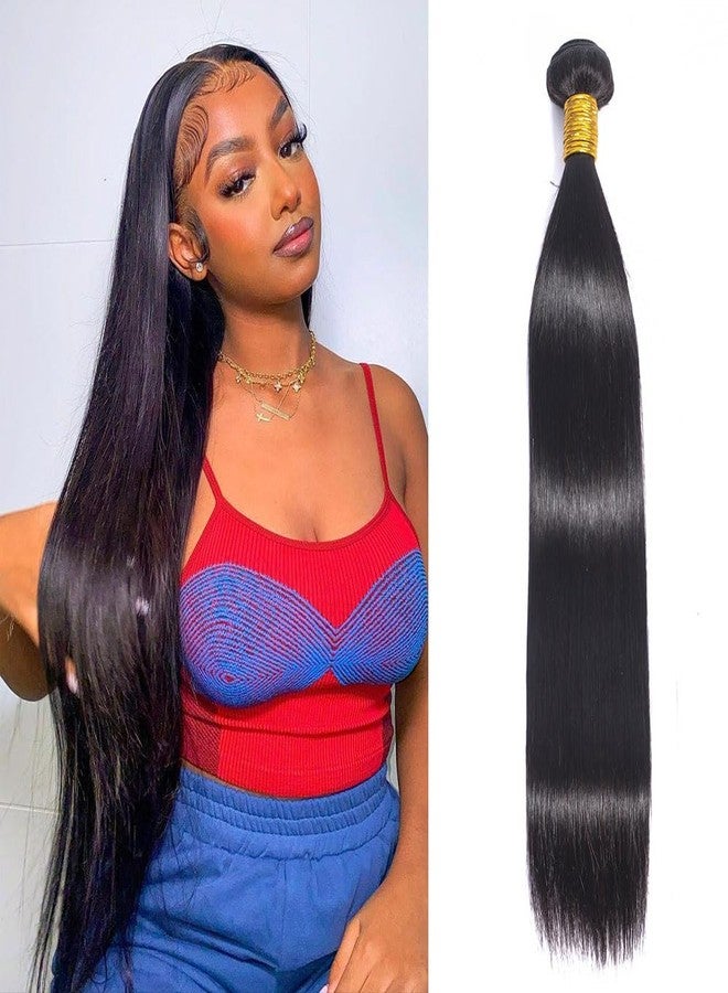Veravicky Human Hair Bundles - 22 Inch Straight Brazilian Virgin Hair, 100% Unprocessed, Natural Black Color, Double Weft - Image 1
