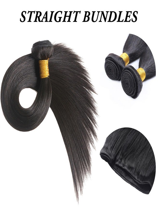 Veravicky Human Hair Bundles - 22 Inch Straight Brazilian Virgin Hair, 100% Unprocessed, Natural Black Color, Double Weft - Image 3