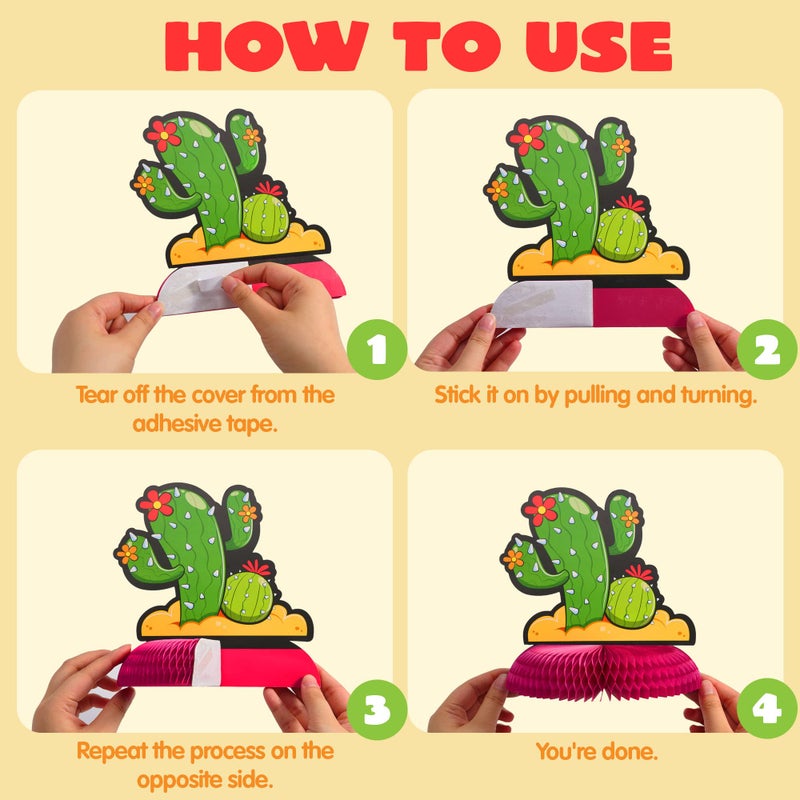 JOYIN 6 PCs Cinco De Mayo Fiesta Honeycomb Table Centerpiece 8.5â€ Party Decoration for Fun Fiesta Taco Party Supplies, Luau Event Photo Props, Mexican Theme for Carnivals Festivals - Image 5