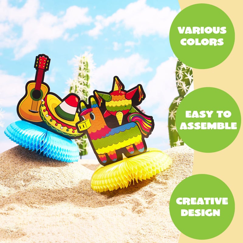 JOYIN 6 PCs Cinco De Mayo Fiesta Honeycomb Table Centerpiece 8.5â€ Party Decoration for Fun Fiesta Taco Party Supplies, Luau Event Photo Props, Mexican Theme for Carnivals Festivals - Image 3