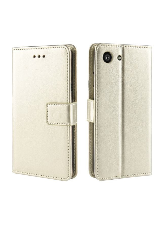 HuHa - Case Cover For Retro Crazy Horse Texture Horizontal Flip Leather Case for Sony Xperia ACE SO-02L, with Holder & Card Slots & Photo Frame(Gold) - Image 1