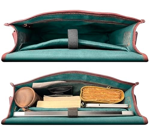 RUSTIC TOWN 14 Leather Messenger Bag for Men Women Full Grain Vintage Crossbody Satchel Fits 13314 Laptop Ideal Briefcase for Work Travel College Adjustable Shoulder Strap - Image 3