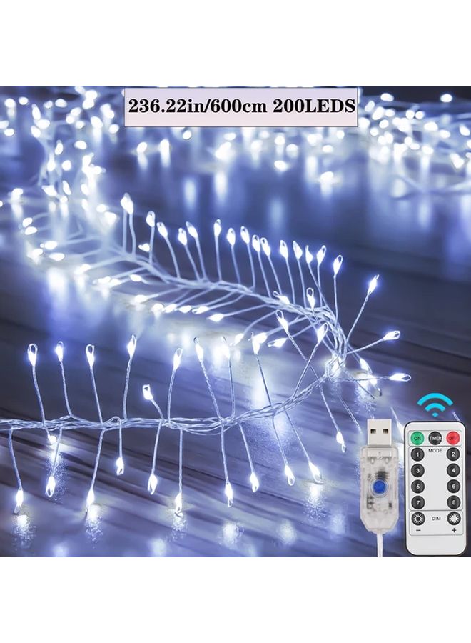 200 LEDs 236 Inch USB Fairy String Lights Remote 8 Modes Timer Warm White Multicolor Indoor Outdoor Decor - Image 1