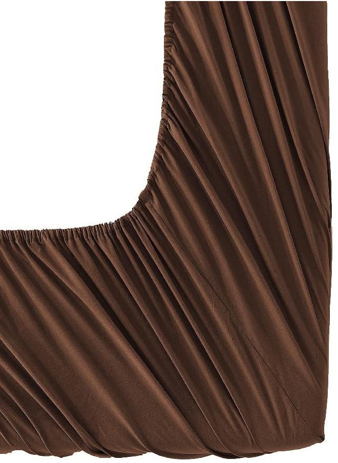 Elegant Comfort - Elegant Comfort Luxurious Wrinkle Resistant 1500 Thread Count Egyptian Quality 1-Piece Fitted Sheet All Around Elastic -Deep Pocket- Ultra Soft Bottom Fitted Sheet, Twin/Twin XL, Chocolate Brown - Image 1