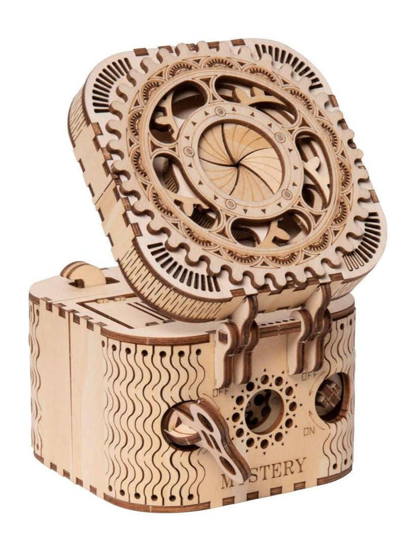 Mechanical Treasure Box Model Brain Teaser – 3D Wooden Puzzle for Adults and Kids aged 14+  - Image 1