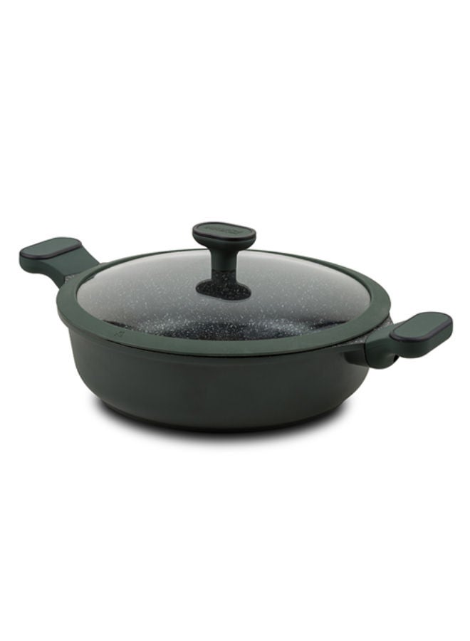 NAVA Die Cast Aluminum Low Casserole "Imperial" With Lid And Nonstick Stone Coating -Black - Image 1