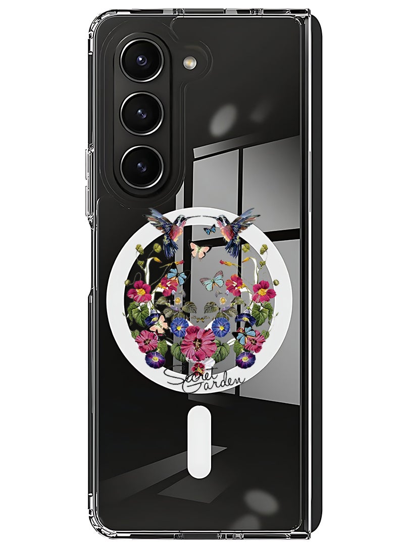 Theodor Magnetic Case for Samsung Galaxy Z Fold 6 Compatible with MagSafe Wireless Charging, Shockproof Phone Bumper Cover Secret Garden - Image 1