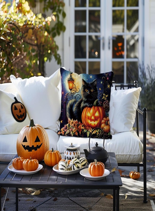 GAGEC Halloween Pillow Covers 18x18 Inch Set of 4 Skeleton Pumpkin Black Cat Throw Pillow Covers Holiday Witches Farmhouse Pillowcase Couch Cushion Case for Home Sofa Living Room Decor - Image 2