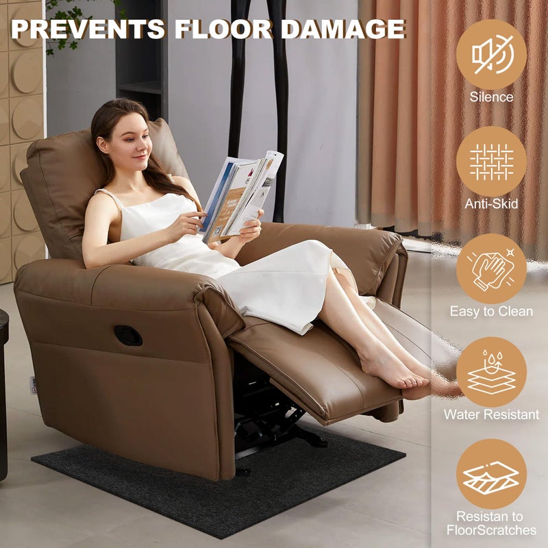Orchidleaf Recliner Pads for Hardwood Floors Non Skid 30"x 30" Recliner Floor Protector Swivel Chairs Recliner Mats, Anti Slide Furniture Pads Floor Mats for Carpet, Prevent Furniture from Sliding (Black) - Image 2