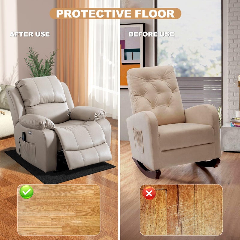 Orchidleaf Recliner Pads for Hardwood Floors Non Skid 30"x 30" Recliner Floor Protector Swivel Chairs Recliner Mats, Anti Slide Furniture Pads Floor Mats for Carpet, Prevent Furniture from Sliding (Black) - Image 4