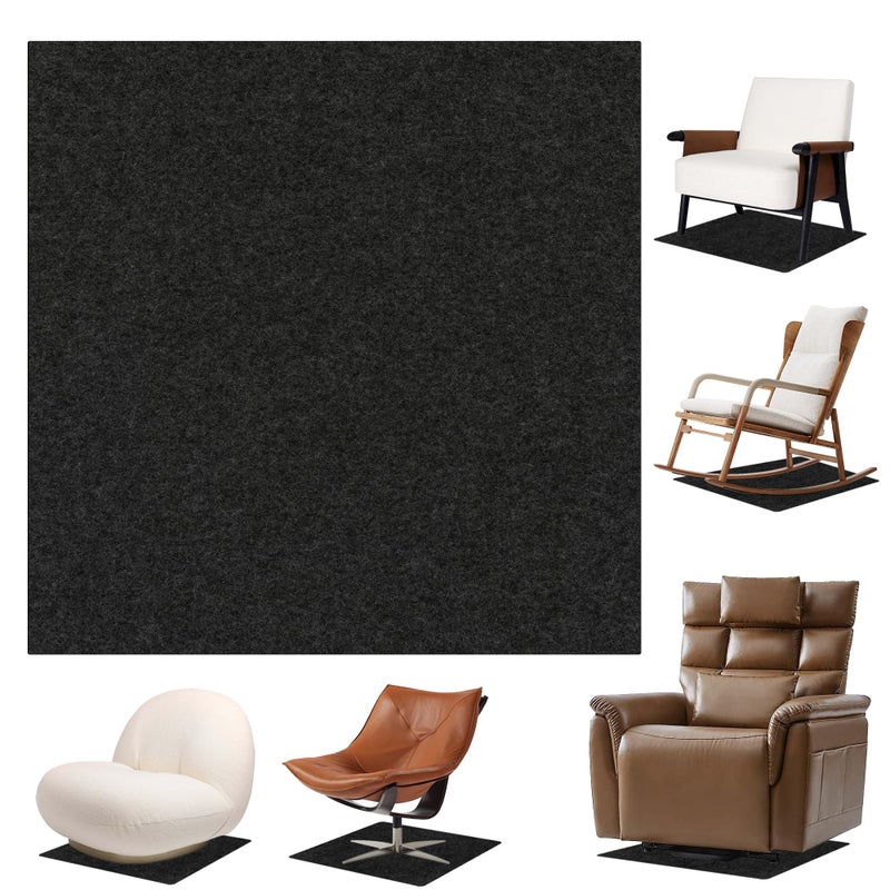 Orchidleaf Recliner Pads for Hardwood Floors Non Skid 30"x 30" Recliner Floor Protector Swivel Chairs Recliner Mats, Anti Slide Furniture Pads Floor Mats for Carpet, Prevent Furniture from Sliding (Black) - Image 1