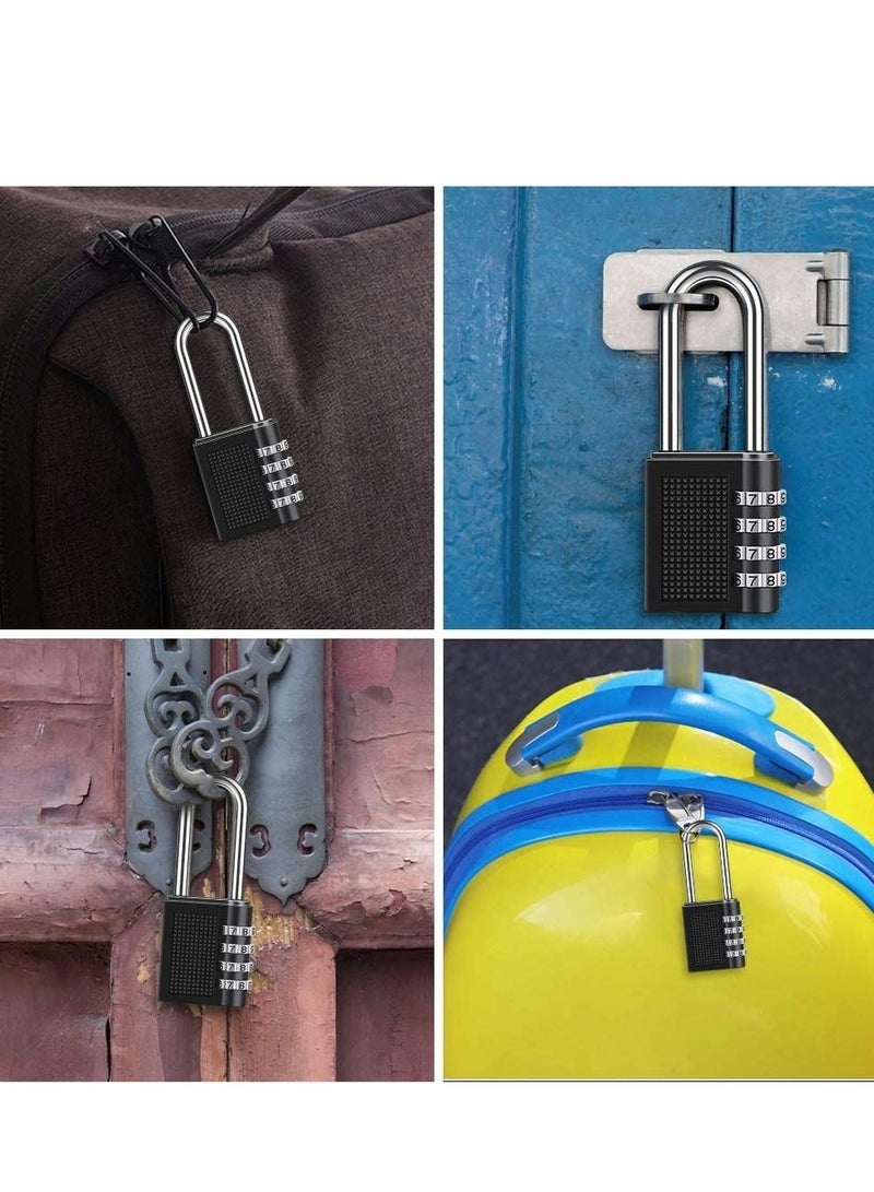 Combination Padlock, Long Shackle 4 Digit Locker Lock Weatherproof Lock Outdoor Combination Lock for School Gym Locker, Door, Fence, Hasp, Shed, Garage, Storage Box(Black) 2 Pack - Image 4