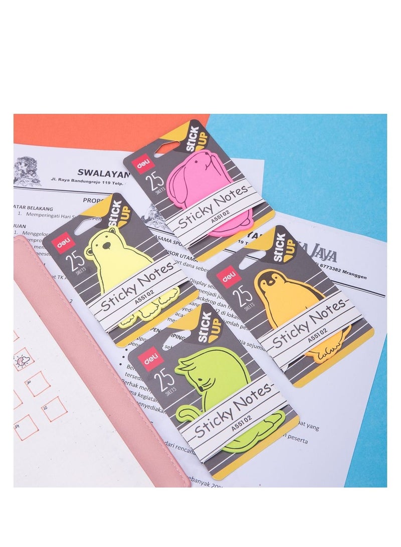 Deli 4-Pack Fancy Sticky Notes Multicolour - Image 3