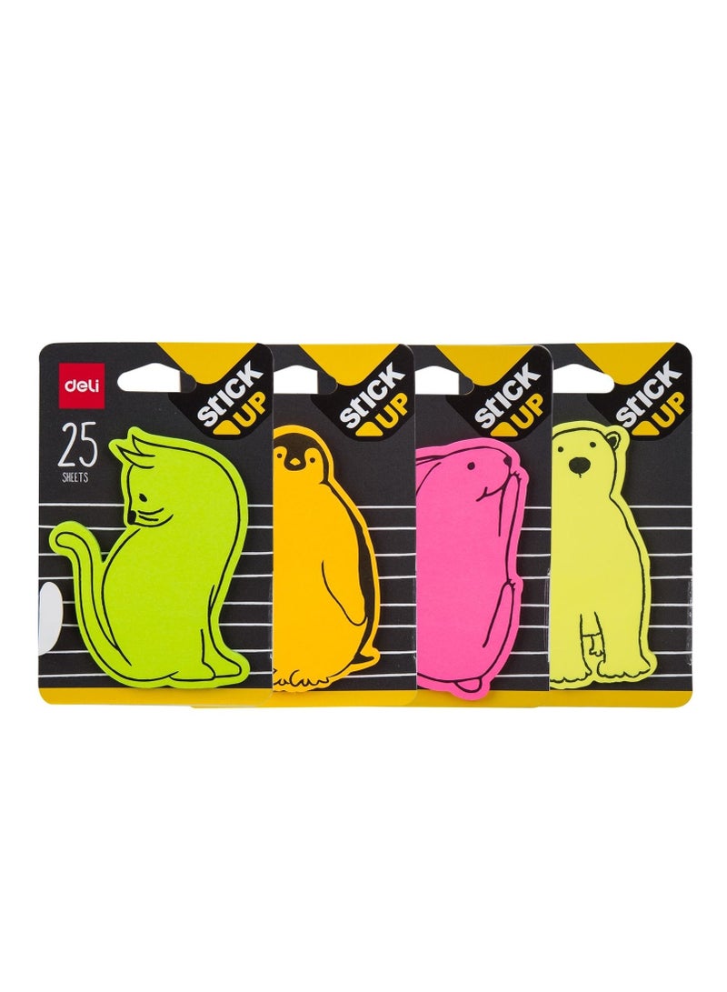 Deli 4-Pack Fancy Sticky Notes Multicolour - Image 1