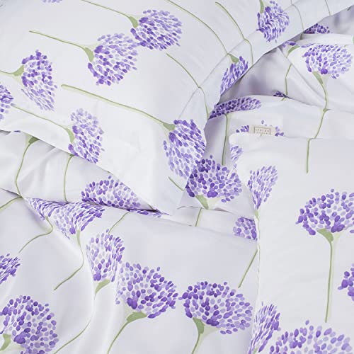 SPREAD SPAIN The White Cotton Print Bedsheet,500 Thread Count Super King Size With Two Pillow Cases(Mauve),500 TC - Image 3