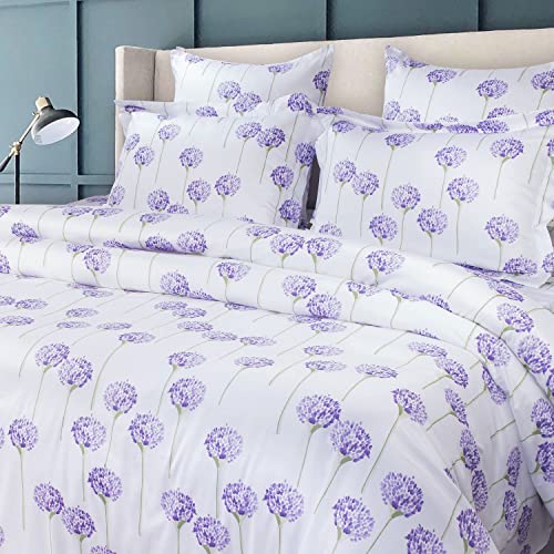 SPREAD SPAIN The White Cotton Print Bedsheet,500 Thread Count Super King Size With Two Pillow Cases(Mauve),500 TC - Image 4