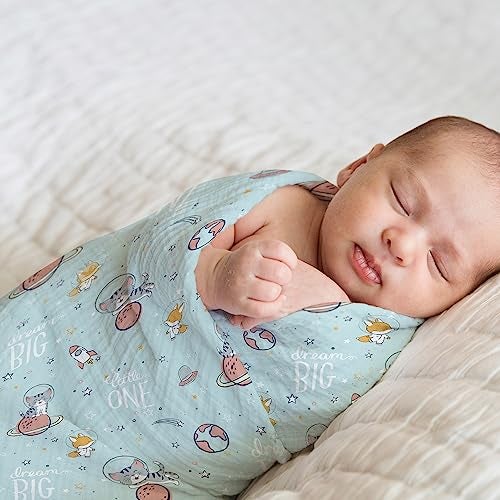 haus & kinder 100% Cotton Muslin Swaddle Wrap for New Born Baby | Pack of 5 (100×100 cm) | Baby Blanket & Swaddles for Newborn | Nautical Collection - Image 4