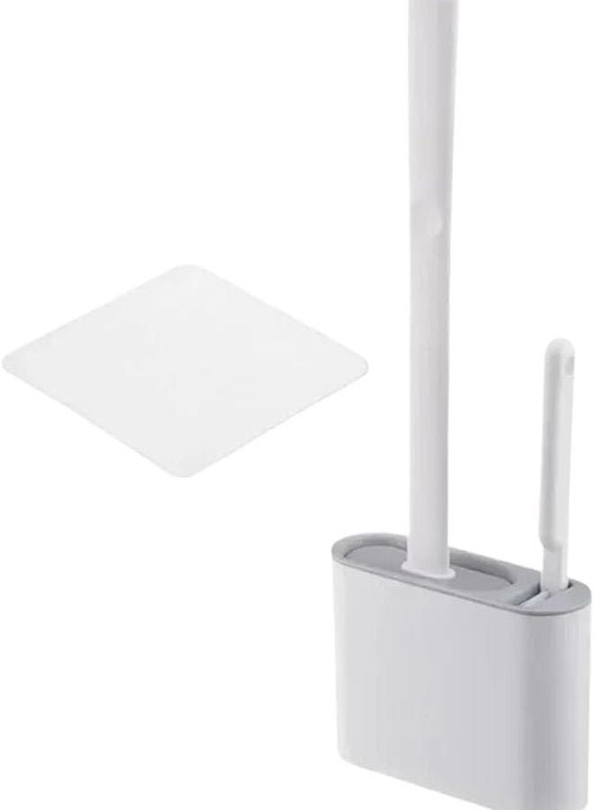 Long Handle Silicone Toilet Brush Wall Mount Quick Dry Soft Bristles Style1 Grey - Image 2