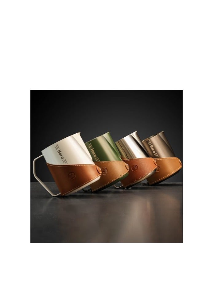 زيروهيرو "جرة حليب متقدمة 450 مل من زيرو هيرو – فولاذ مقاوم للصدأ 304، متوفرة بألوان برايت، أبيض، تفلون، أخضر داكن، فضي قديم" - Image 3