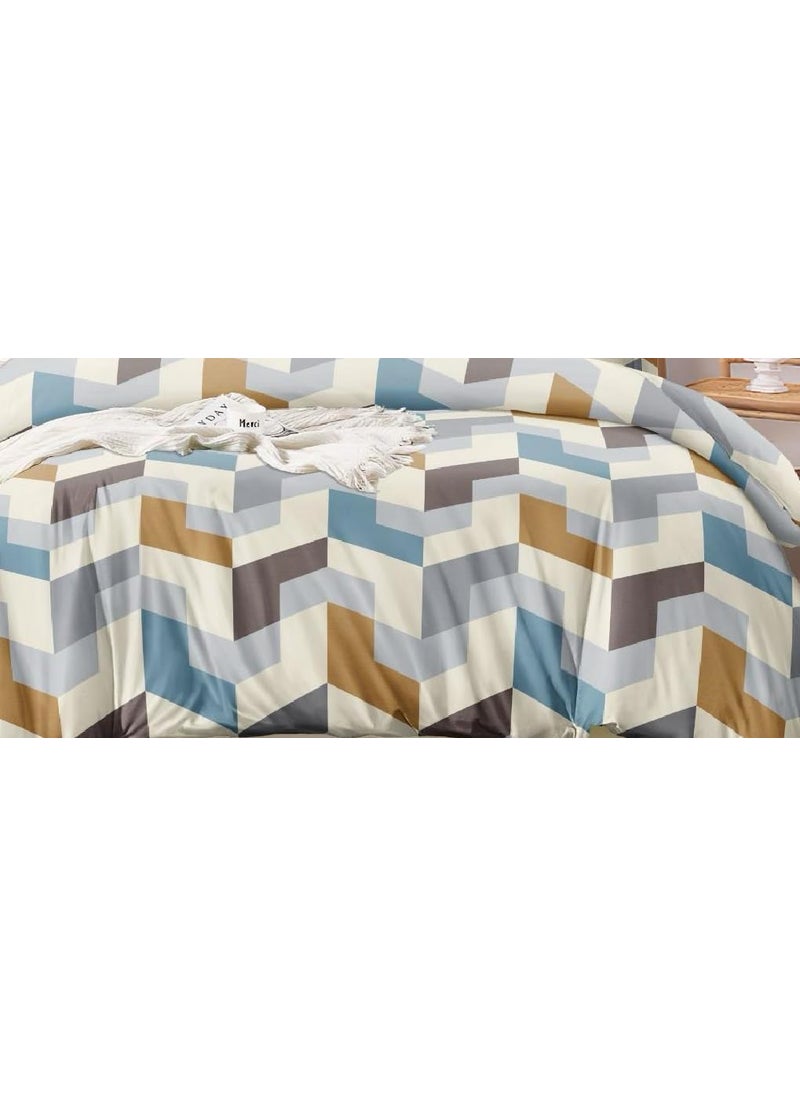 SITTING STYLE Sitting Style Glace Cotton Reversible AC Comforter Set King Size Double Bed with 1 Bedsheet and 2 Pillow Covers Size 90x100 InchColorMulti4Pc Comforter Set  - Image 2