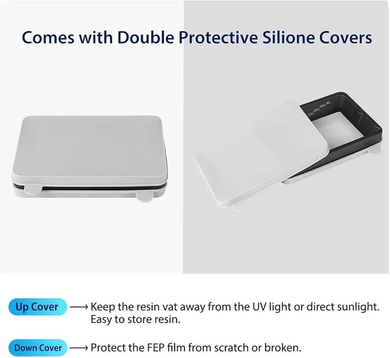 حوض راتنج طابعة ثلاثية الأبعاد من الألومنيوم المؤكسد، مجموعة من قطعة واحدة مع فيلم FEP مثبت مسبقًا وغطاء حلقة فولاذية - Image 5