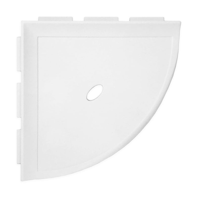 Questech 8 Corner Shower Shelf  Lugged for New Construction Shower Organizer for Tiled Walls Corner Caddy Soap Dish Bathroom Storage Metro Lugged Bright White Matte