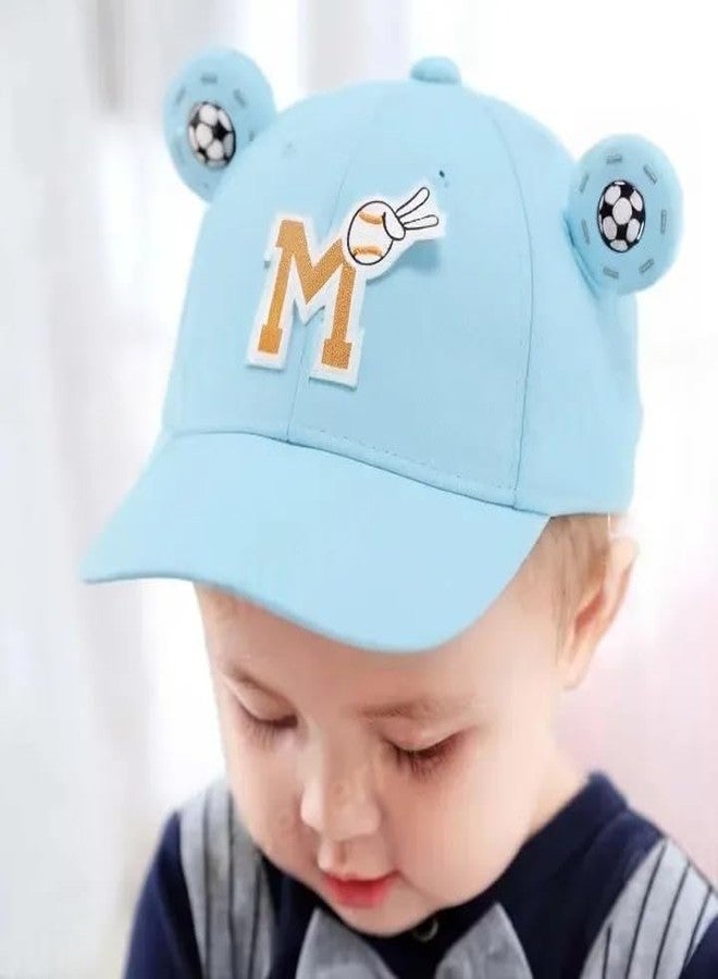 قبعة ريتشمن كيدز الصيفية اللطيفة للأطفال، قبعة واقية من الشمس للأطفال، قبعة قطنية للجنسين، قبعة قابلة للتعديل للأطفال من عمر سنة إلى 4 سنوات، لون أزرق سماوي - Image 2